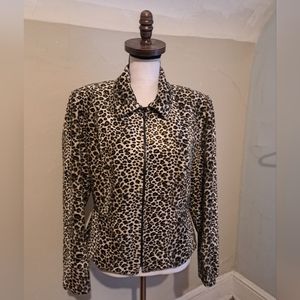 J.d.stone deirdre tarver. Size 4. Leopard print jacket. Shoulder pads. Vintage.